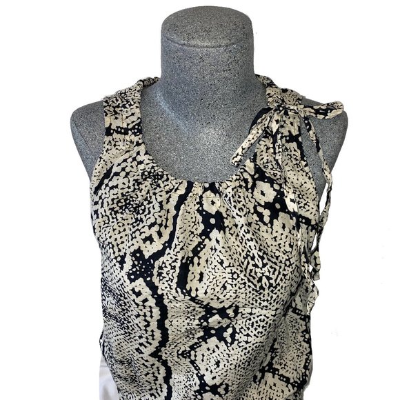 Ann Taylor Silk Blend Sleevless Blouse Snake Print - Picture 3 of 5